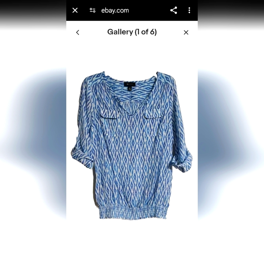 Woman's A B studio blouse size medium.  3/4 length  tab sleeve .